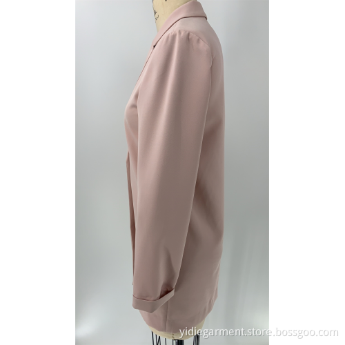 Women's Long Light Pink Blazer